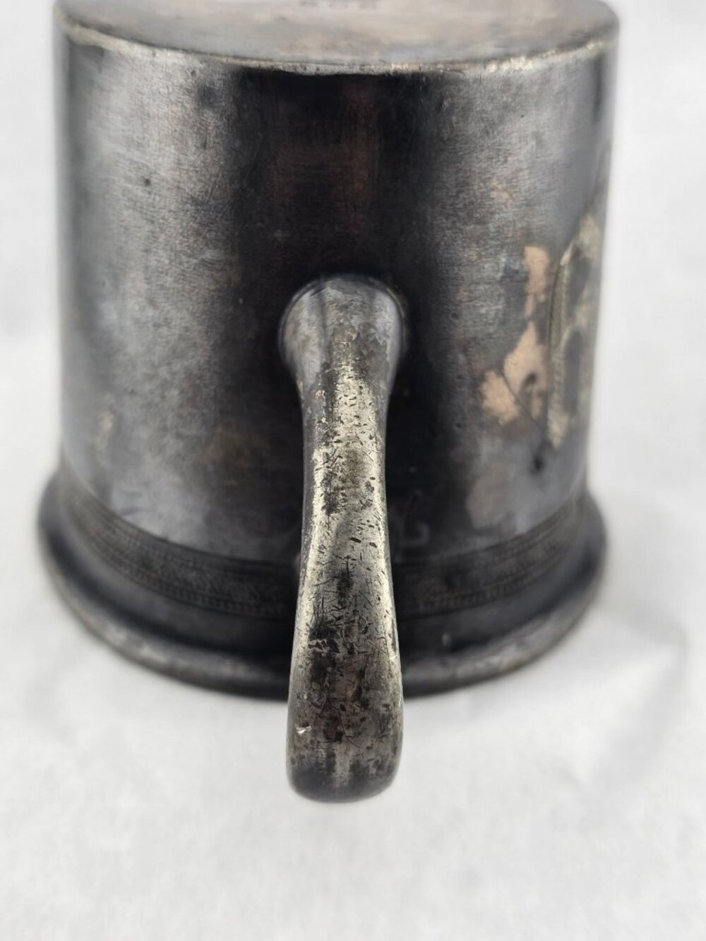 Antique Rockford Silverplate Co. Baby Cup Ornate Gothic Engraving Patina - Picture 10 of 15